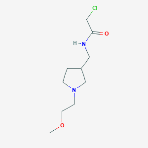 molecular formula C10H19ClN2O2 B2496657 2-Chloro-N-[[1-(2-methoxyethyl)pyrrolidin-3-yl]methyl]acetamide CAS No. 2411242-66-3
