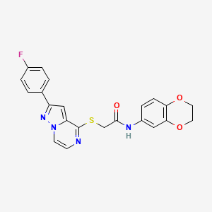 N-(2,3-dihydro-1,4-benzodioxin-6-yl)-2-{[2-(4-fluorophenyl)pyrazolo[1,5-a]pyrazin-4-yl]sulfanyl}acetamide