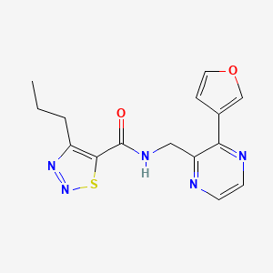 molecular formula C15H15N5O2S B2496679 N-((3-(furan-3-yl)pyrazin-2-yl)methyl)-4-propyl-1,2,3-thiadiazole-5-carboxamide CAS No. 2034499-99-3