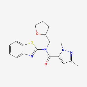 N-(benzo[d]thiazol-2-yl)-1,3-dimethyl-N-((tetrahydrofuran-2-yl)methyl)-1H-pyrazole-5-carboxamide