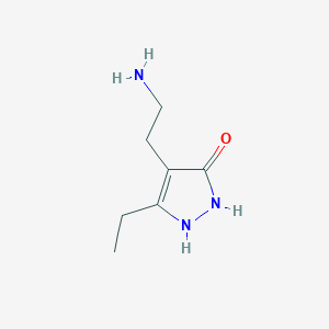 molecular formula C7H13N3O B2496695 4-(2-aminoethyl)-5-ethyl-1,2-dihydro-3H-pyrazol-3-one CAS No. 952958-76-8