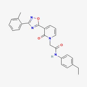 N-(4-ethylphenyl)-2-(2-oxo-3-(3-(o-tolyl)-1,2,4-oxadiazol-5-yl)pyridin-1(2H)-yl)acetamide