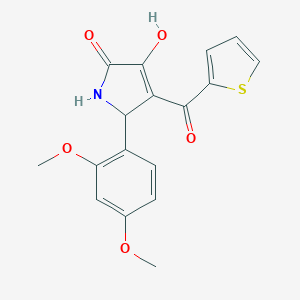 molecular formula C17H15NO5S B249671 5-(2,4-dimethoxyphenyl)-3-hydroxy-4-(2-thienylcarbonyl)-1,5-dihydro-2H-pyrrol-2-one 