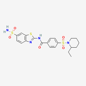 molecular formula C21H24N4O5S3 B2496711 4-((2-ethylpiperidin-1-yl)sulfonyl)-N-(6-sulfamoylbenzo[d]thiazol-2-yl)benzamide CAS No. 887204-17-3