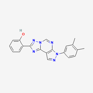 molecular formula C20H16N6O B2496712 2-(7-(3,4-dimethylphenyl)-7H-pyrazolo[4,3-e][1,2,4]triazolo[1,5-c]pyrimidin-2-yl)phenol CAS No. 848747-79-5