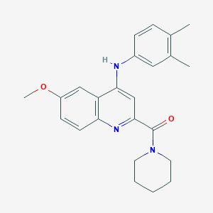 (4-((3,4-Dimethylphenyl)amino)-6-methoxyquinolin-2-yl)(piperidin-1-yl)methanone