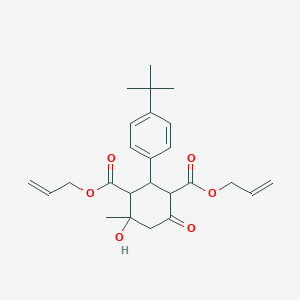 molecular formula C25H32O6 B249672 Diallyl 2-(4-tert-butylphenyl)-4-hydroxy-4-methyl-6-oxo-1,3-cyclohexanedicarboxylate 