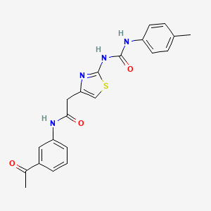 molecular formula C21H20N4O3S B2496723 N-(3-乙酰基苯基)-2-(2-(3-(对甲苯基)脲基)噻唑-4-基)乙酰胺 CAS No. 921486-73-9