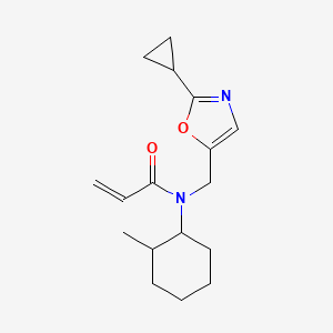 molecular formula C17H24N2O2 B2496725 N-[(2-Cyclopropyl-1,3-oxazol-5-yl)methyl]-N-(2-methylcyclohexyl)prop-2-enamide CAS No. 2411314-36-6