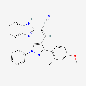(Z)-2-(1H-benzo[d]imidazol-2-yl)-3-(3-(4-methoxy-2-methylphenyl)-1-phenyl-1H-pyrazol-4-yl)acrylonitrile