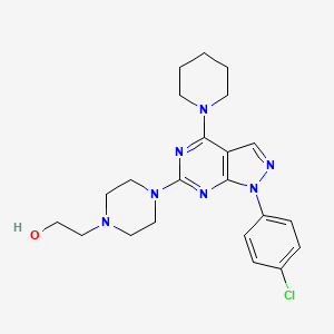 2-(4-(1-(4-chlorophenyl)-4-(piperidin-1-yl)-1H-pyrazolo[3,4-d]pyrimidin-6-yl)piperazin-1-yl)ethanol