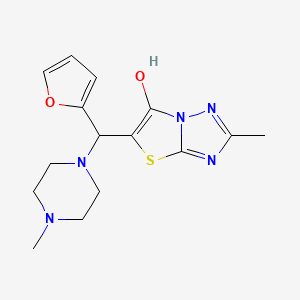 molecular formula C15H19N5O2S B2496741 5-(呋喃-2-基(4-甲基哌嗪-1-基)甲基)-2-甲基噻唑并[3,2-b][1,2,4]三唑-6-醇 CAS No. 851970-00-8