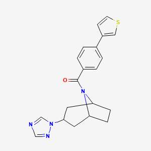 ((1R,5S)-3-(1H-1,2,4-triazol-1-yl)-8-azabicyclo[3.2.1]octan-8-yl)(4-(thiophen-3-yl)phenyl)methanone