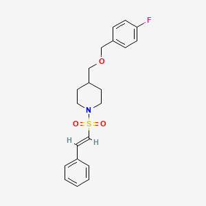 molecular formula C21H24FNO3S B2496749 (E)-4-(((4-fluorobenzyl)oxy)methyl)-1-(styrylsulfonyl)piperidine CAS No. 1396891-79-4