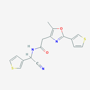 N-[cyano(thiophen-3-yl)methyl]-2-[5-methyl-2-(thiophen-3-yl)-1,3-oxazol-4-yl]acetamide