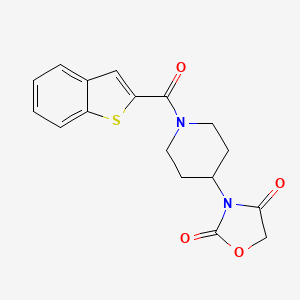 molecular formula C17H16N2O4S B2496755 3-(1-(Benzo[b]thiophene-2-carbonyl)piperidin-4-yl)oxazolidine-2,4-dione CAS No. 2034385-85-6