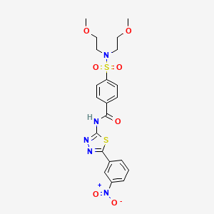 4-[bis(2-methoxyethyl)sulfamoyl]-N-[5-(3-nitrophenyl)-1,3,4-thiadiazol-2-yl]benzamide