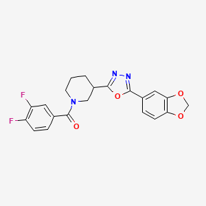 (3-(5-(Benzo[d][1,3]dioxol-5-yl)-1,3,4-oxadiazol-2-yl)piperidin-1-yl)(3,4-difluorophenyl)methanone