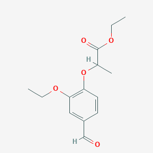 molecular formula C14H18O5 B2496771 Ethyl 2-(2-ethoxy-4-formylphenoxy)propanoate CAS No. 51264-75-6