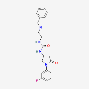 molecular formula C21H25FN4O2 B2496781 1-(2-(Benzyl(methyl)amino)ethyl)-3-(1-(3-fluorophenyl)-5-oxopyrrolidin-3-yl)urea CAS No. 887212-53-5