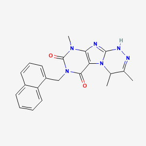 molecular formula C21H20N6O2 B2496782 3,4,9-trimethyl-7-[(naphthalen-1-yl)methyl]-1H,4H,6H,7H,8H,9H-[1,2,4]triazino[4,3-g]purine-6,8-dione CAS No. 919009-86-2