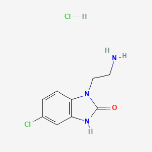 molecular formula C9H11Cl2N3O B2496783 3-(2-Aminoethyl)-6-chloro-1H-benzimidazol-2-one;hydrochloride CAS No. 2418711-54-1