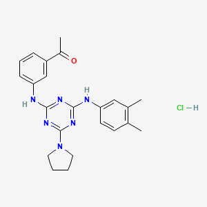 1-(3-((4-((3,4-Dimethylphenyl)amino)-6-(pyrrolidin-1-yl)-1,3,5-triazin-2-yl)amino)phenyl)ethanone hydrochloride
