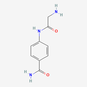 molecular formula C9H12ClN3O2 B2496805 4-(2-氨基乙酰氨基)苯甲酰胺 CAS No. 938337-51-0
