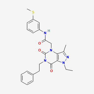 2-(1-ethyl-3-methyl-5,7-dioxo-6-phenethyl-6,7-dihydro-1H-pyrazolo[4,3-d]pyrimidin-4(5H)-yl)-N-(3-(methylthio)phenyl)acetamide