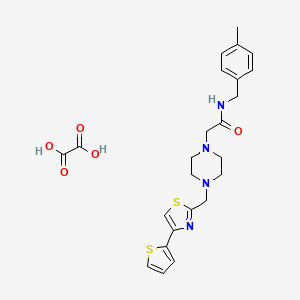 N-(4-methylbenzyl)-2-(4-((4-(thiophen-2-yl)thiazol-2-yl)methyl)piperazin-1-yl)acetamide oxalate
