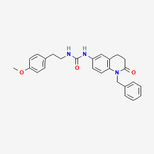 molecular formula C26H27N3O3 B2496830 1-(1-Benzyl-2-oxo-1,2,3,4-tetrahydroquinolin-6-yl)-3-(4-methoxyphenethyl)urea CAS No. 1171977-53-9