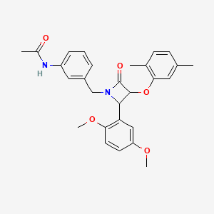 N-(3-{[2-(2,5-dimethoxyphenyl)-3-(2,5-dimethylphenoxy)-4-oxoazetidin-1-yl]methyl}phenyl)acetamide