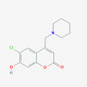 molecular formula C15H16ClNO3 B2496842 6-chloro-7-hydroxy-4-(piperidin-1-ylmethyl)-2H-chromen-2-one CAS No. 849054-21-3