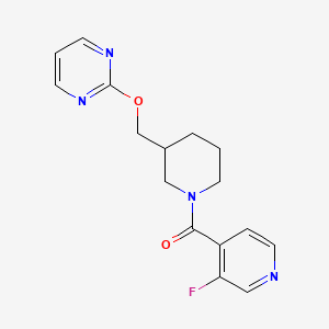 molecular formula C16H17FN4O2 B2496843 (3-Fluoropyridin-4-yl)-[3-(pyrimidin-2-yloxymethyl)piperidin-1-yl]methanone CAS No. 2379993-78-7