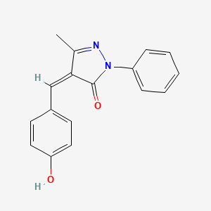 molecular formula C17H14N2O2 B2496846 (Z)-4-(4-hydroxybenzylidene)-3-methyl-1-phenyl-1H-pyrazol-5(4H)-one CAS No. 54287-20-6