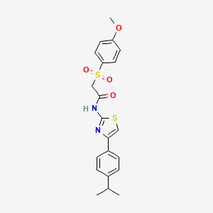N-(4-(4-isopropylphenyl)thiazol-2-yl)-2-((4-methoxyphenyl)sulfonyl)acetamide