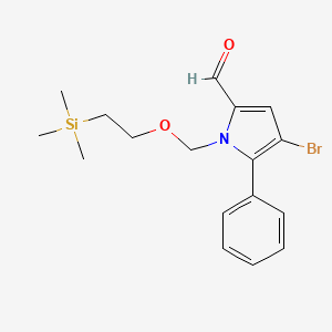 molecular formula C17H22BrNO2Si B2496853 4-Bromo-5-phenyl-1-[[2-(trimethylsilyl)ethoxy]methyl]-1H-pyrrole-2-carbaldehyde CAS No. 1191422-81-7