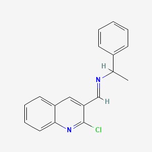 molecular formula C18H15ClN2 B2496861 1-(2-chloroquinolin-3-yl)-N-(1-phenylethyl)methanimine CAS No. 793727-73-8