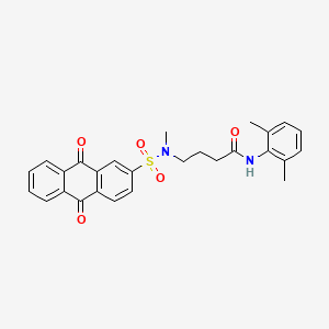 molecular formula C27H26N2O5S B2496868 N-(2,6-dimethylphenyl)-4-(N-methyl-9,10-dioxo-9,10-dihydroanthracene-2-sulfonamido)butanamide CAS No. 941936-63-6