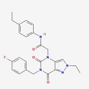 2-(2-ethyl-6-(4-fluorobenzyl)-5,7-dioxo-6,7-dihydro-2H-pyrazolo[4,3-d]pyrimidin-4(5H)-yl)-N-(4-ethylphenyl)acetamide