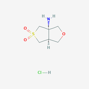 (3As,6aS)-5,5-dioxo-3,4,6,6a-tetrahydro-1H-thieno[3,4-c]furan-3a-amine;hydrochloride