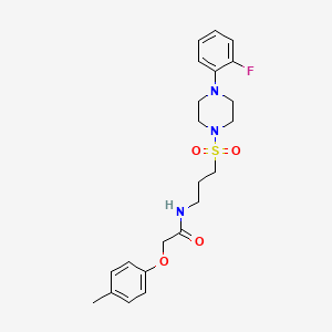 molecular formula C22H28FN3O4S B2496885 N-(3-((4-(2-fluorophenyl)piperazin-1-yl)sulfonyl)propyl)-2-(p-tolyloxy)acetamide CAS No. 1021117-31-6