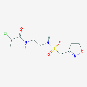 2-Chloro-N-[2-(1,2-oxazol-3-ylmethylsulfonylamino)ethyl]propanamide