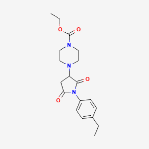 molecular formula C19H25N3O4 B2496890 Ethyl 4-[1-(4-ethylphenyl)-2,5-dioxopyrrolidin-3-yl]piperazine-1-carboxylate CAS No. 838887-36-8