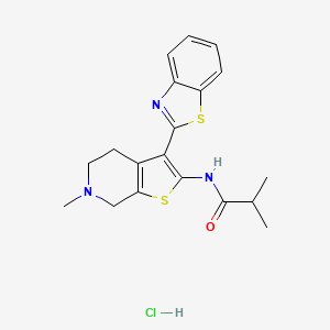 N-(3-(benzo[d]thiazol-2-yl)-6-methyl-4,5,6,7-tetrahydrothieno[2,3-c]pyridin-2-yl)isobutyramide hydrochloride