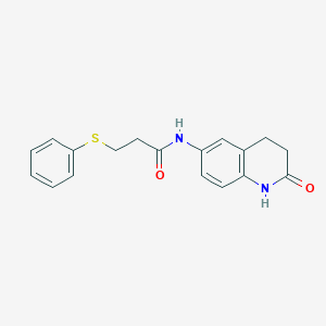 molecular formula C18H18N2O2S B2496896 N-(2-oxo-1,2,3,4-tetrahydroquinolin-6-yl)-3-(phenylthio)propanamide CAS No. 1207023-95-7