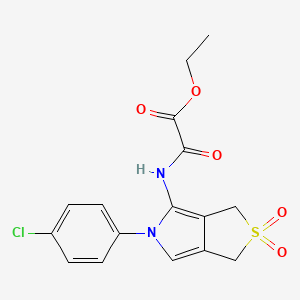 ethyl 2-((5-(4-chlorophenyl)-2,2-dioxido-3,5-dihydro-1H-thieno[3,4-c]pyrrol-4-yl)amino)-2-oxoacetate