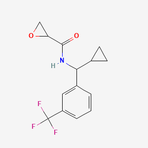molecular formula C14H14F3NO2 B2496906 N-[Cyclopropyl-[3-(trifluoromethyl)phenyl]methyl]oxirane-2-carboxamide CAS No. 2411230-36-7