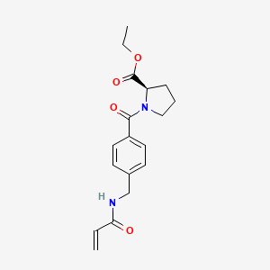 Ethyl (2R)-1-[4-[(prop-2-enoylamino)methyl]benzoyl]pyrrolidine-2-carboxylate