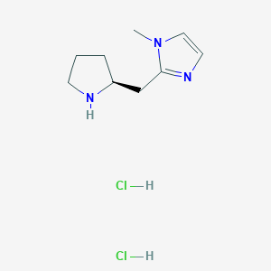 molecular formula C9H17Cl2N3 B2496918 1-Methyl-2-[[(2S)-pyrrolidin-2-yl]methyl]imidazole;dihydrochloride CAS No. 2416218-44-3